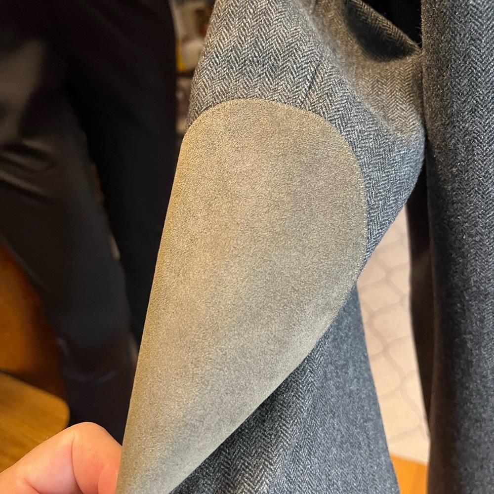 SAND Copenhagen Gray Herringbone Wool Blend Blazer - Picture 8 of 9